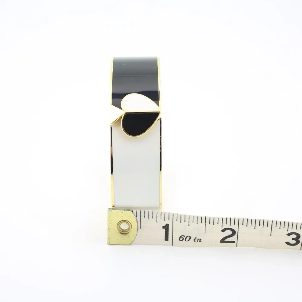 Kate Spade New York Yin Yang Black White Enamel Hinged Bangle Bracelet - Picture 8 of 8